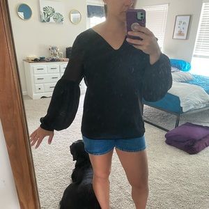 Express long sleeve mesh blouse